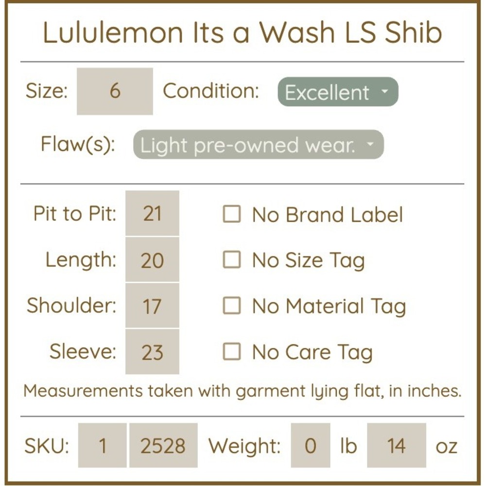 Lululemon Womens Its A Wash Long Sleeve‎ Pullover Sweatshirt Sz 6 Shibori Marble - Picture 11 of 11